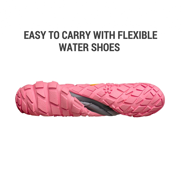 Women's Quick-Dry Aqua Water Shoes - LIGHT GREY WATERMELON RED - 4